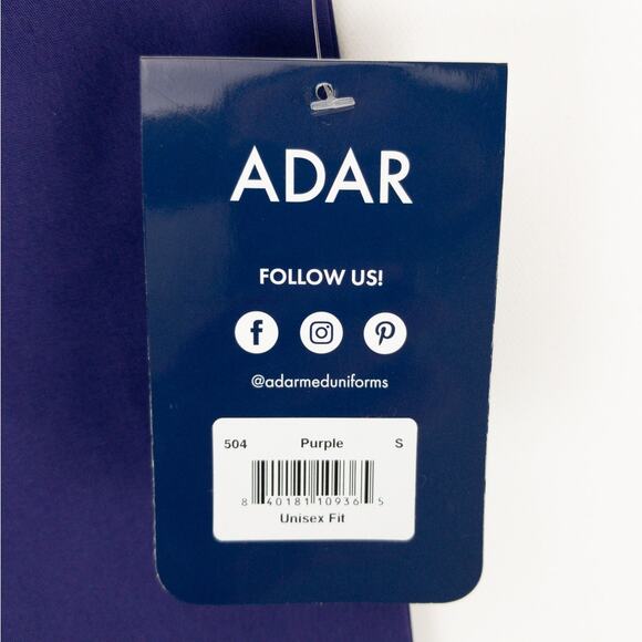 Scrub Pants Adar Universal Small Purple Cargo Pocket Drawstring New Poly Blend - Picture 7 of 13